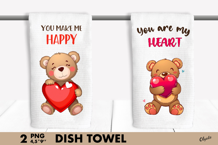 Valentine’s Day Dish Towel PNG