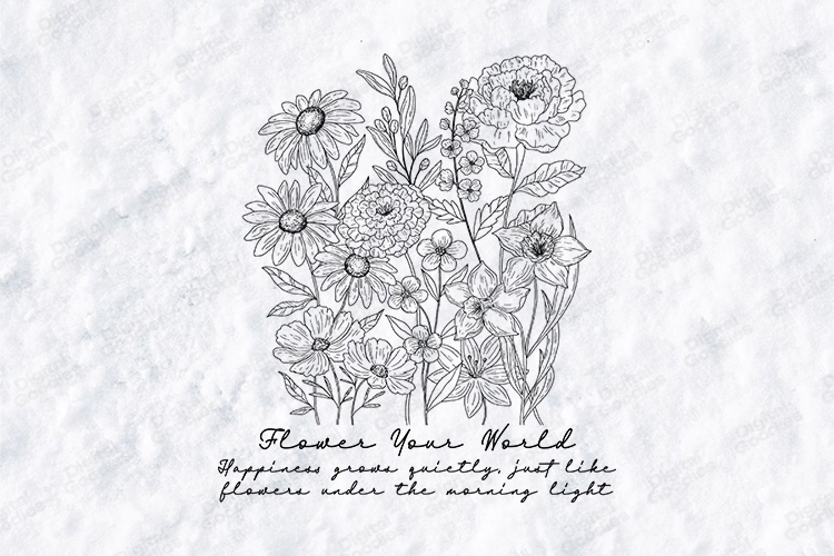 Flower Your World Floral Bouquet SVG PNG Sublimation Print