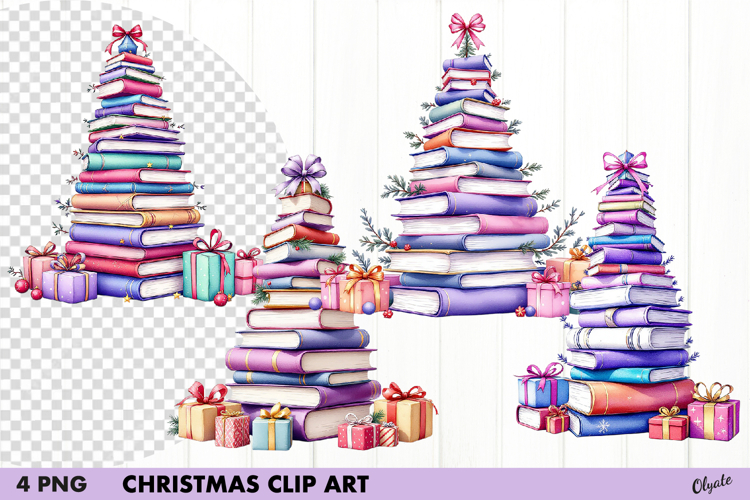 Watercolor Lilac Christmas Tree Clipart PNG
