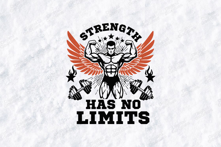 Strength Has No Limits Fitness Motivation SVG