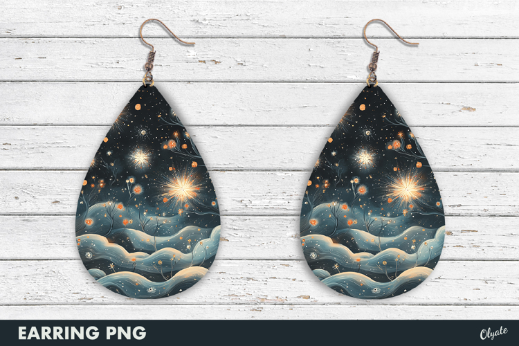 Earring Winter Magic Sublimation PNG