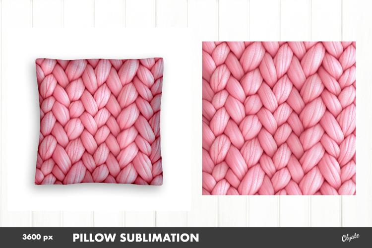Pillow Faux Yarn Style Sublimation PNG, Crochet Pillow PNG