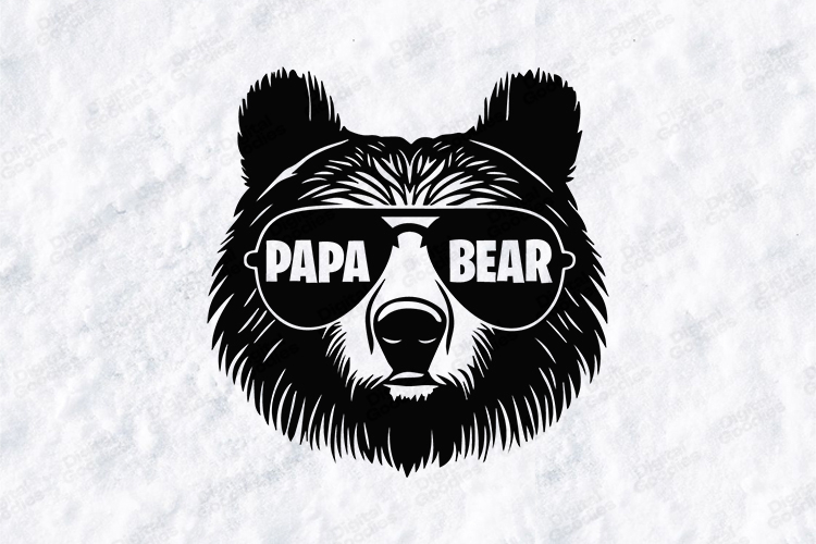 Papa Bear SVG Retro Sunglasses Sublimation Design PNG JPG
