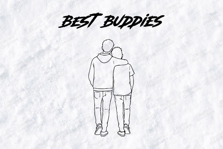 Best Friends & Brotherhood SVG | Minimalist Line Art