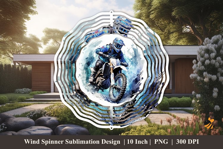 Motocross Watercolor Wind Spinner Designs Sublimation 3
