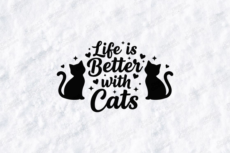 Cat Lover SVG - Cute Peeking Black Cat Vector Cut File