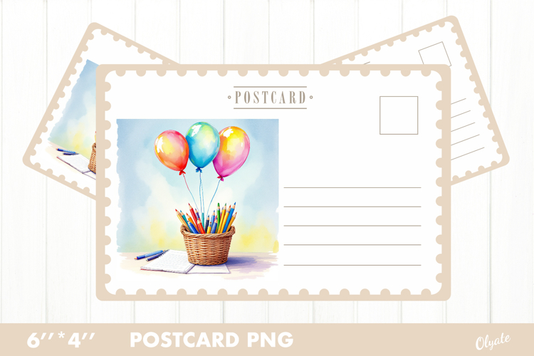 Back to School Card PNG. School Postcard PNG