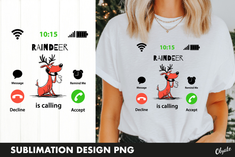 Santa Calling Tshirt PNG, Christmas Tshirt Design PNG