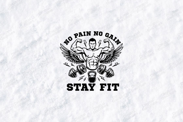 No Pain No Gain Stay Fit Gym Motivation Fitness SVG