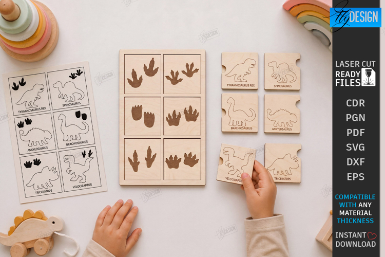 Animal Tracks Play Stamp Laser Cut | Matching Game | Kids