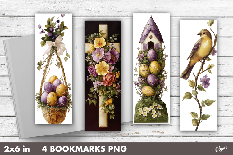 Whimsical Easter Bookmark Sublimation, Spring Bookmark PNG