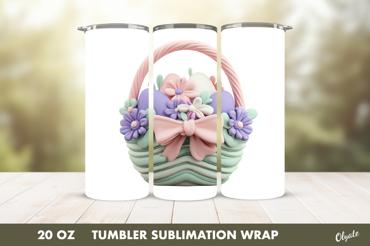 Easter Basket Tumbler Sublimation, 20 OZ Tumbler Wrap