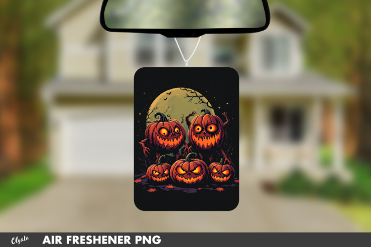 Monster Pumpkin Air Freshener Sublimation PNG