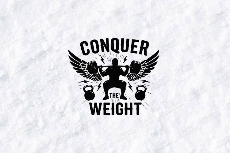 Conquer The Weight Gym Fitness Motivation SVG