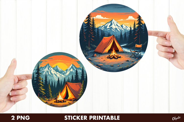 Adventure Stickers PNG. Camping Printable Stickers