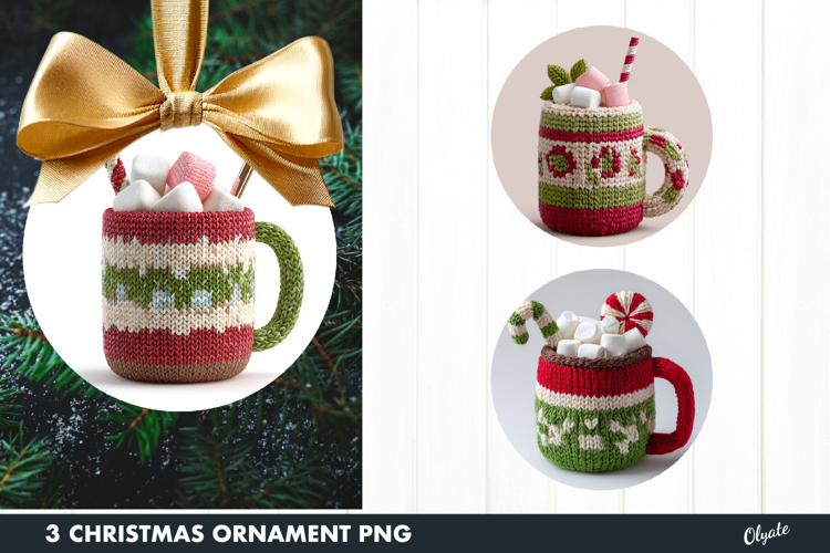 Crochet Coffee Ornament Sublimation PNG