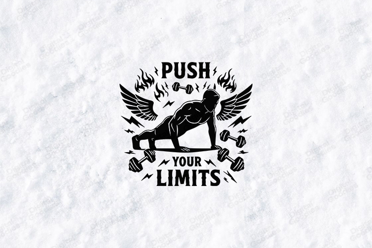 Push Your Limits Fitness Workout Motivational Design