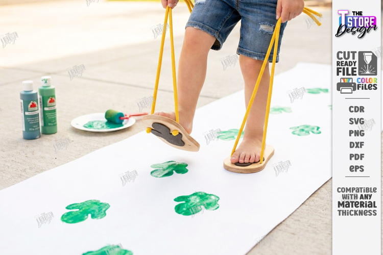 Childrens Feet Stilts Laser Cut | Footprint SVG | Kids Laser
