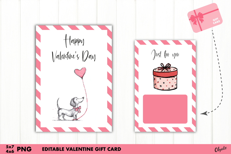 Valentine Gift Card Printable PNG