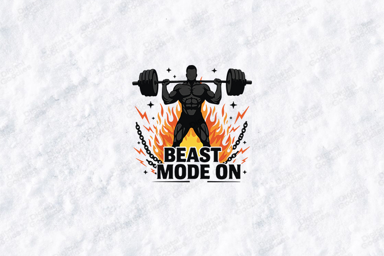 Beast Mode On Fitness Gym Motivational Workout Design