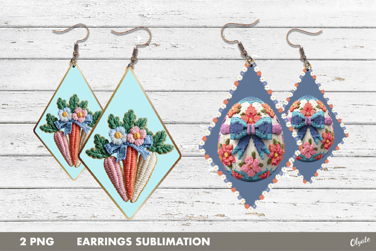 Yarn Easter Earring PNG, Knitting Easter Earring Sublimation