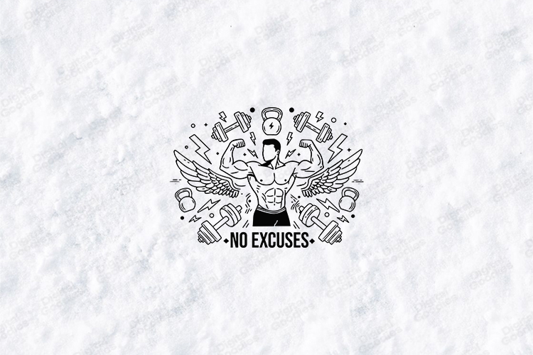 No Excuses Gym Fitness Motivational Bodybuilder Design