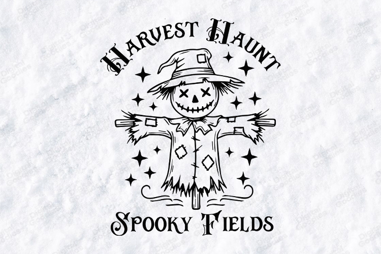 Harvest Haunt SVG - Spooky Fields Scarecrow Halloween File