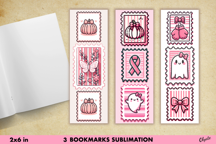 Bookmark Pink Stamp. Cancer Awareness Bookmark PNG