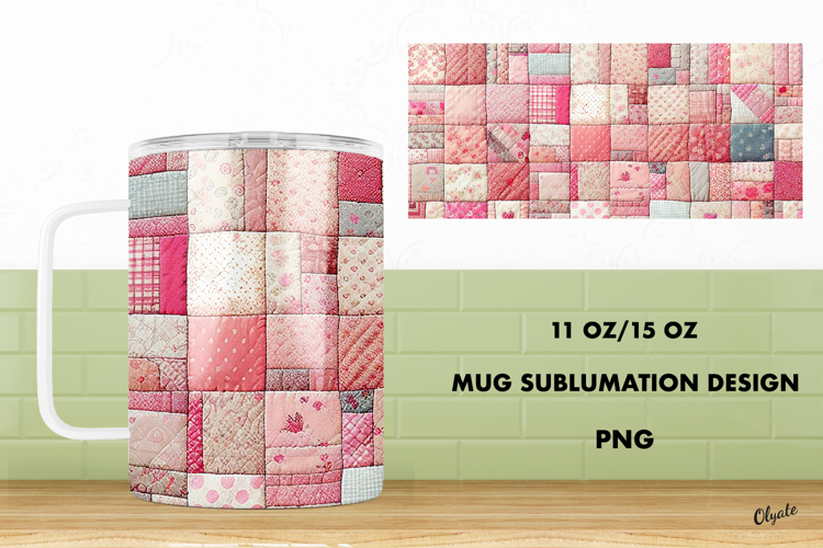 Patchwork Mug Sublimation. 11 OZ, 15 OZ Mug PNG
