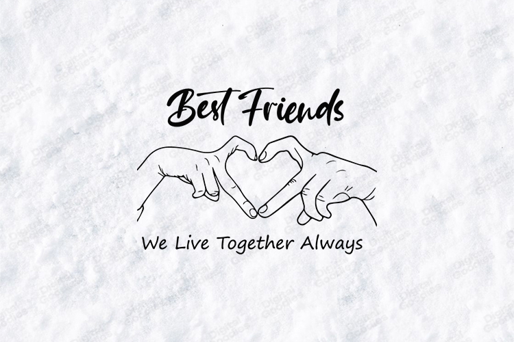 My Favorite Human SVG | Best Friends Heart Hands Line Art