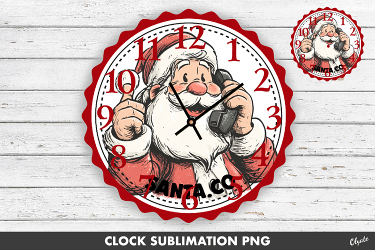 Christmas Clock Sublimation PNG. Clock Design PNG
