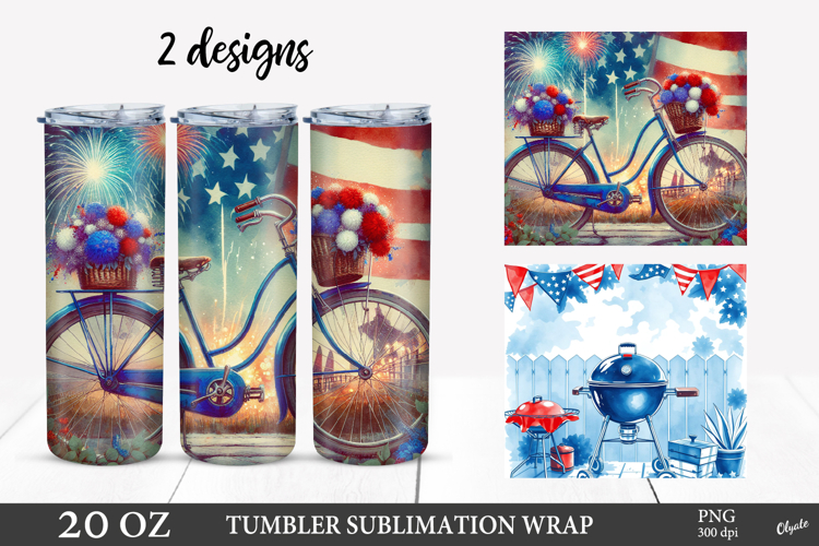 4th Of July Vintage Tumbler Wrap PNG