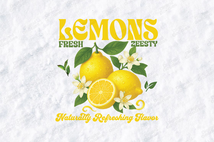 Lemons Fresh Zeesty SVG Natural Refreshing Fruit Sublimation