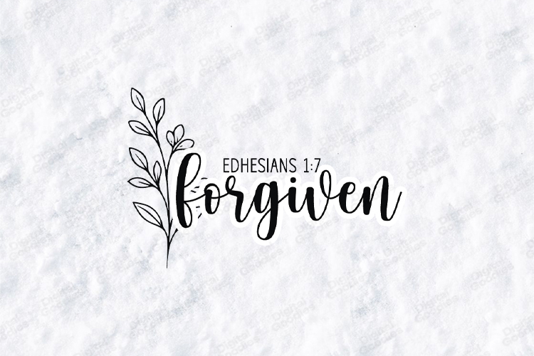 Forgiven Floral Quote SVG Design Christian Art