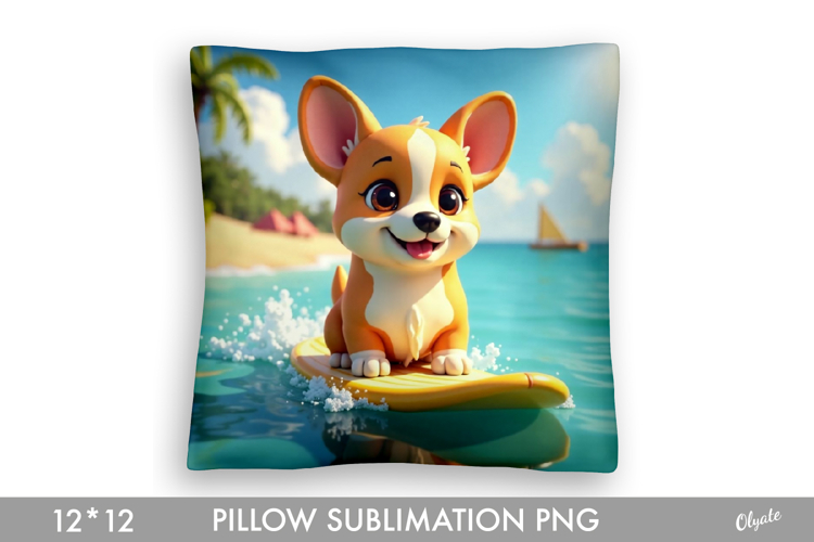 Cute Corgi Pillow. Summer Pillow Design