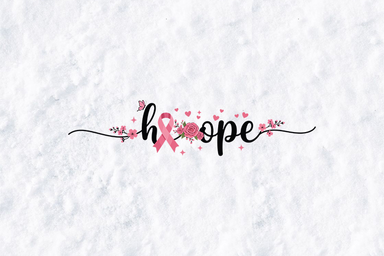 Hope SVG - Breast Cancer Awareness Floral Ribbon Design