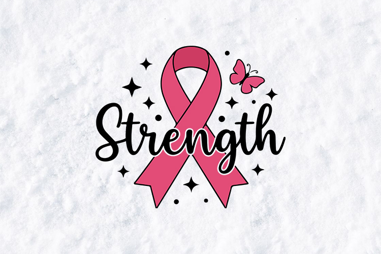 Strength SVG - Breast Cancer Awareness Pink Ribbon Design