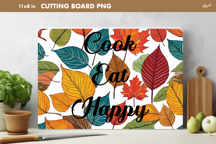 Fall Leaves Cutting Board Sublimation. Autumn Quote PNG
