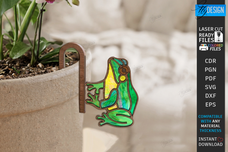 Stained Glass Style Plant Pot Clip Laser Cut | Garden Decor