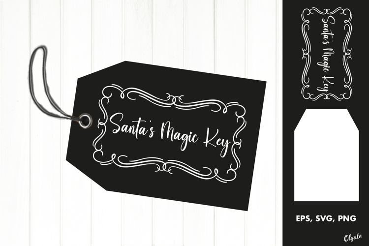 Santa’s Magic Key, Black and White EPS, SVG, PNG