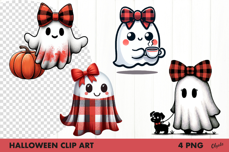Cute Ghost Clipart PNG. Halloween Clip Art PNG