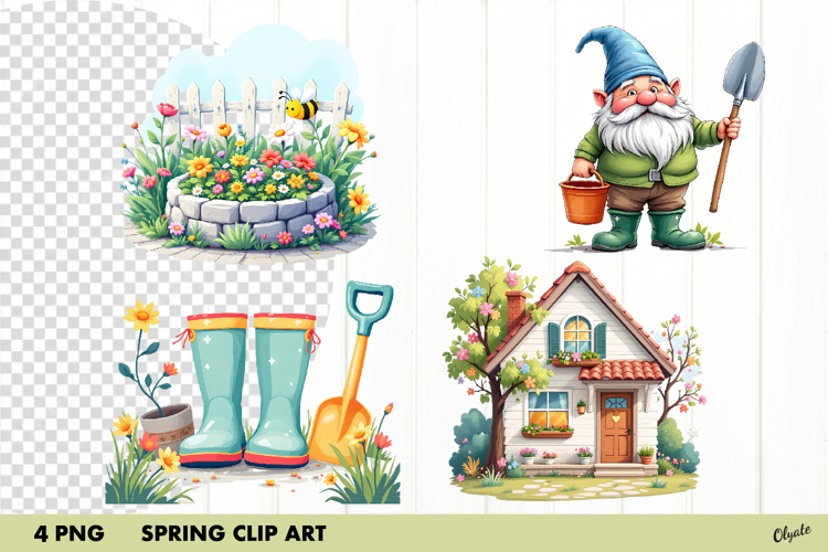 Spring Garden Clipart PNG, Cozy Spring Sublimation