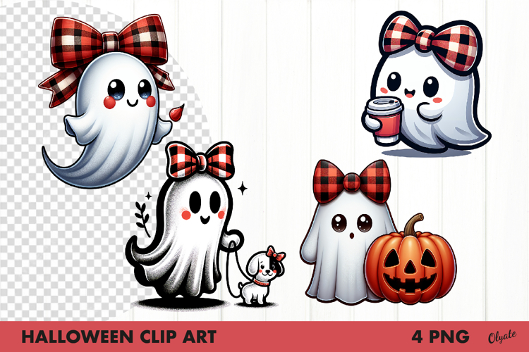 Cute Ghost Clipart PNG. Halloween Clip Art PNG