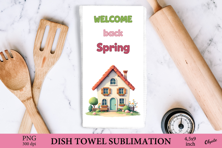 Garden Towel Sublimation, Spring Dish Towel Sublimation PNG