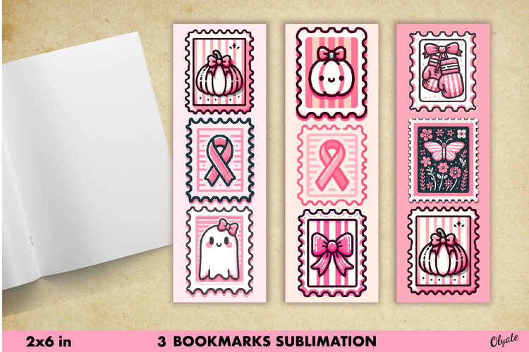 Pink October, Pink Stamp, Cancer Awareness Bookmark PNG