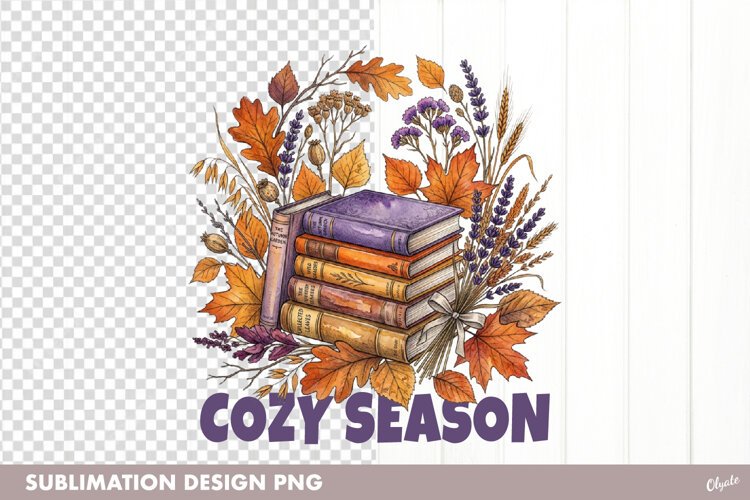 Book, Autumn, Leaves, Book. Cozy Fall Sublimation example image 1