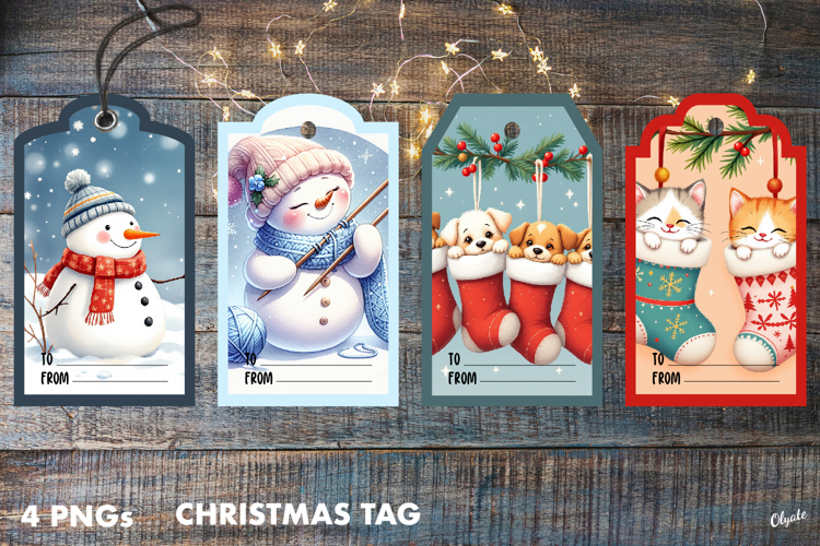 Christmas Gift Tags. Gift Tag Sublimation PNG