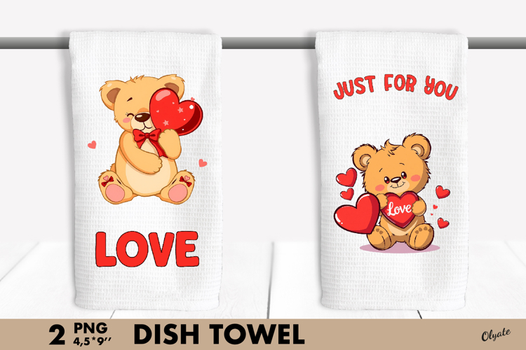 Valentine’s Day Dish Towel PNG