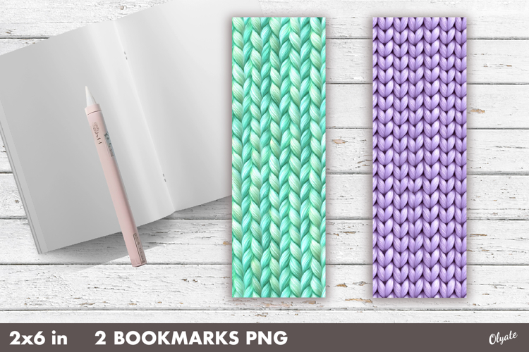 Faux Yarn Bookmark PNG. Knitting Bookmark Sublimation