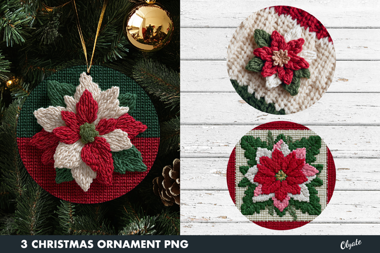Crochet Red Ornament Sublimation PNG
